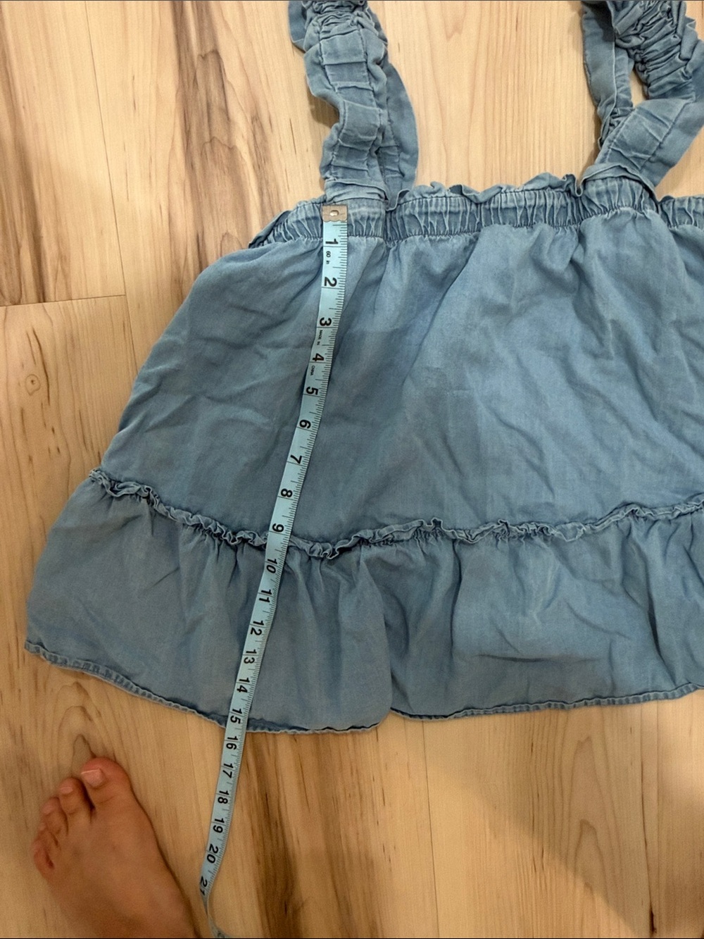 Blu Pepper Light Blue Ruffle Tank Top - Picture 6 of 7